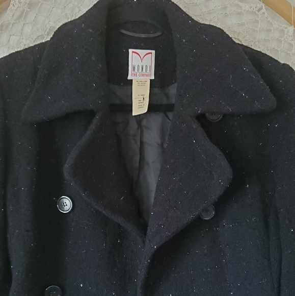 Vintage 80s Mondi Wool Blend Metallic Sparkle Double Breasted Cropped Blazer - Picture 6 of 7